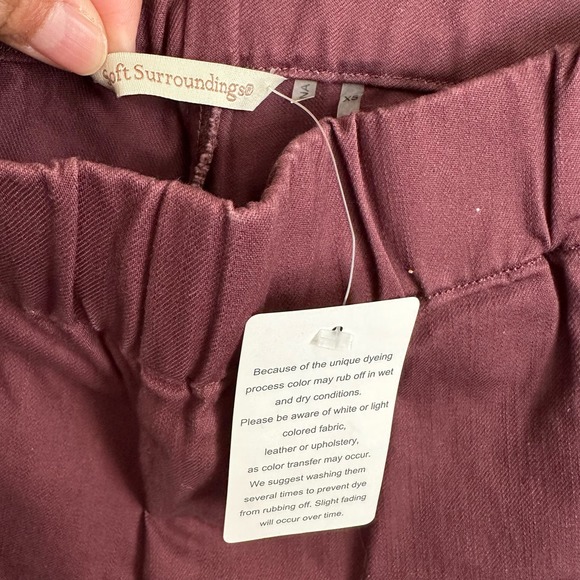Soft Surroundings Metro Denim Pull On Leggings Burgundy Size XS NWT - Picture 7 of 9